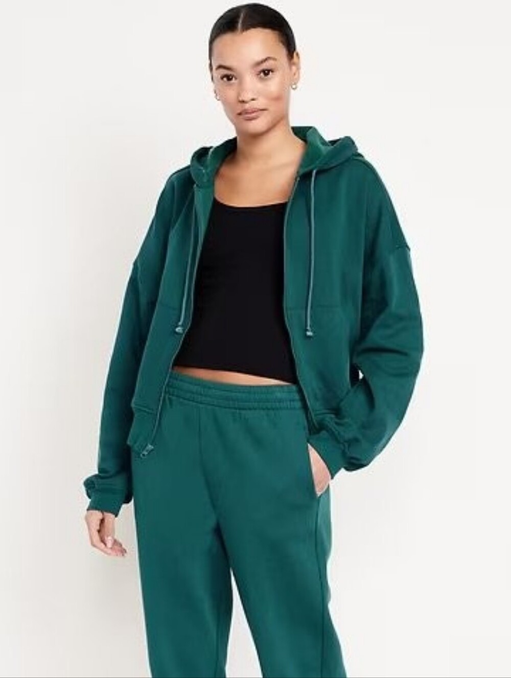 Old Navy SoComfy Full-Zip Hoodie In Jet Stream Teal, Size Medium Tall